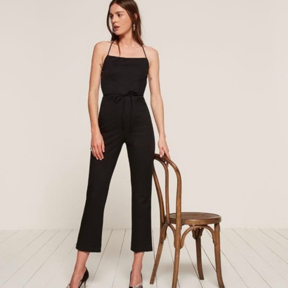 Reformation Rufus cropped tie back jumpsuit
